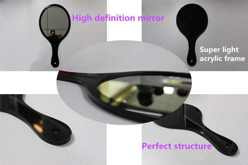 Desktop Oval Black Hand Makeup Mirror