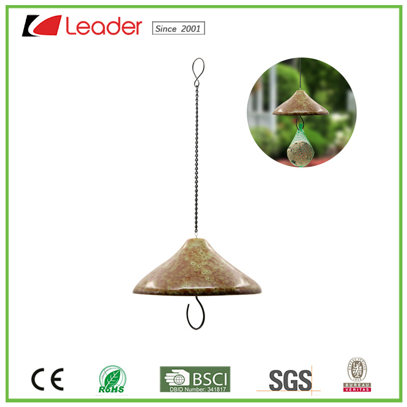 Decorative Ceramic Birdfeeder Figurine for Home and Garden Decoration