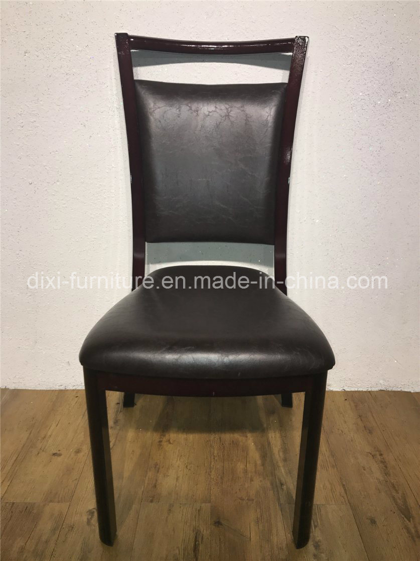 Ds-3093 Stackable Hotel Furniture PU Leather Hotel Iron Banquet Chair