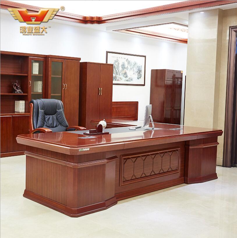 Fashion Design Wooden Venner L Shape Desk Modern Office Furniture