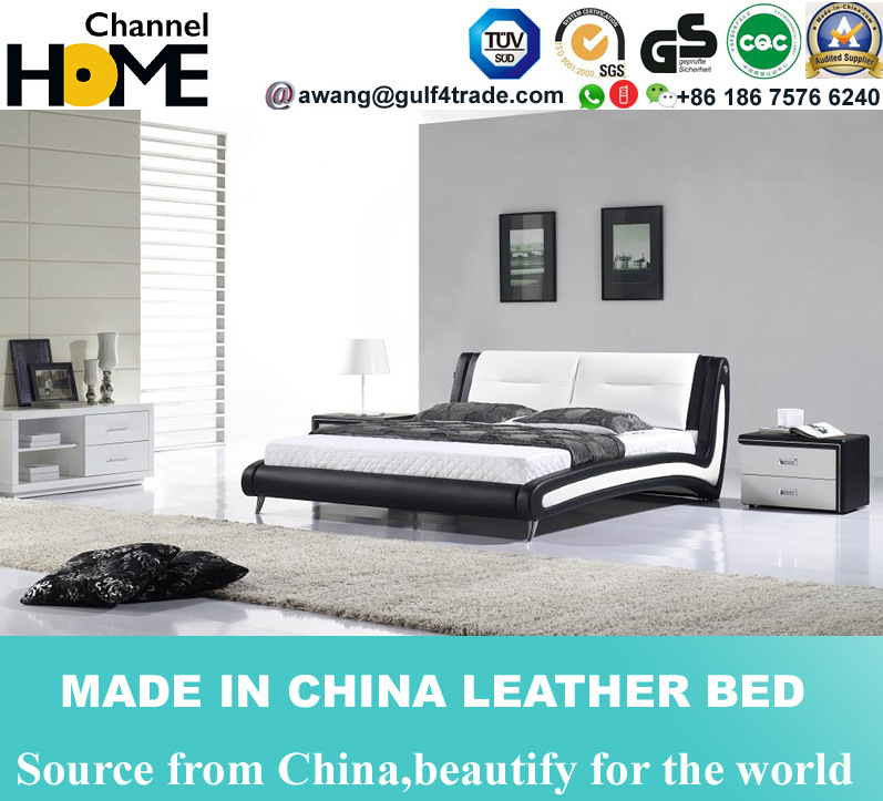 New Modern Elegant Design White Leather Bed for Bedroom (HC332)