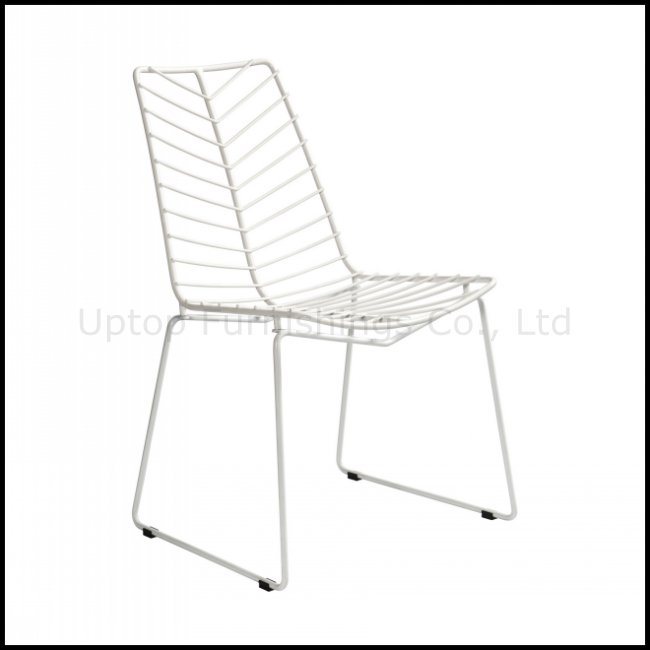 Modern Restaurant Metal Leaf Shape Wire Sled Base Chair (SP-MC005)