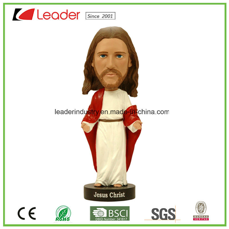 Bobble Polyresin Jesus Bobblehead Figurine for Home Decoration, Customized Bobble Head