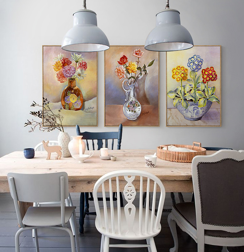 Home Decor Canvas Sets Oil Painting Flower Canvas Prints