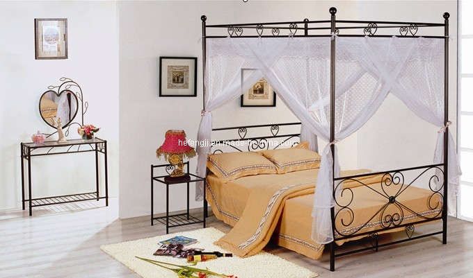 Hot Sale Metal Double Canopy Bed Steel Bed (HF042)