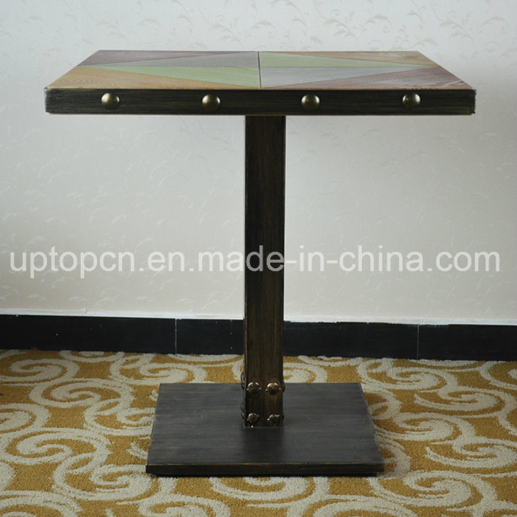 Retro Style Restaurant Furniture Argyle Table with Cast Iron Table Leg (SP-RT465)