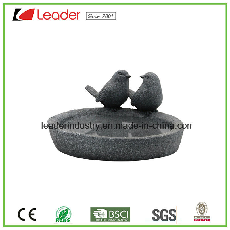 Polyresin Lovely Birdbath Figurine for Garden Ornaments