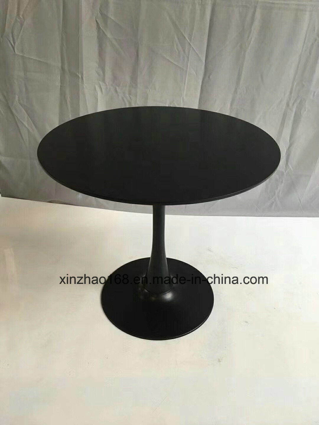 Black Round Sample Dining Table Office Small Meeting Table