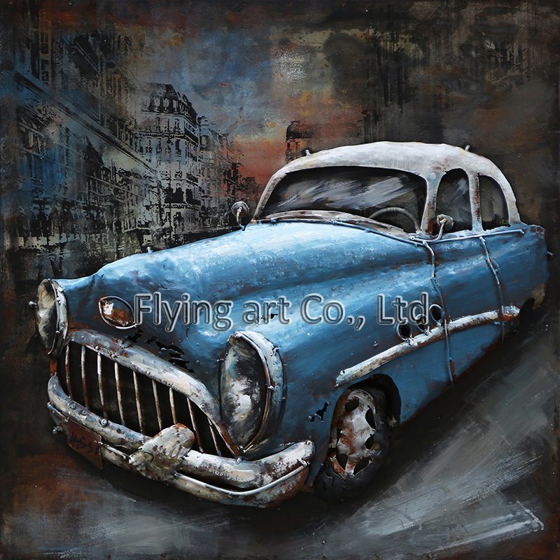 3 D Metall Wall Decor Wholesale Street Oil Painting