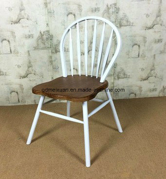 American Retro Fashion Creative Dining Chair Restaurants and Leisure Back, Wrought Iron Solid Wood Dining Chair Leisure Solid Wood Chair (M-X3298)