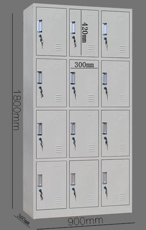 12-Door Multi Grid Steel File Cabinet Office Furniture