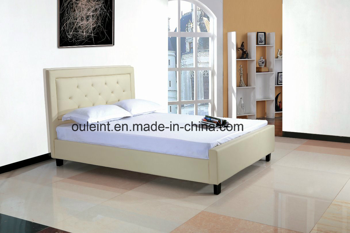 PU Platform Queen Bed Bedroom Furniture (OL17167)