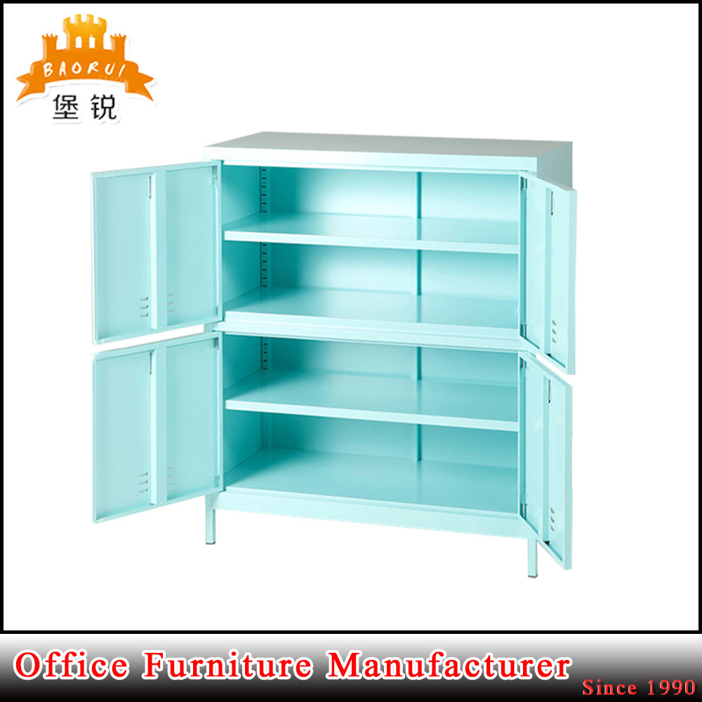 Metal 2 Shelves 4 Door Cabinet