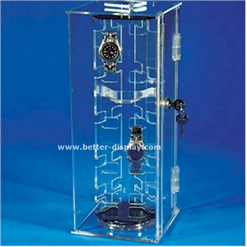 Clear Glass Acrylic Watch Display Cabinet