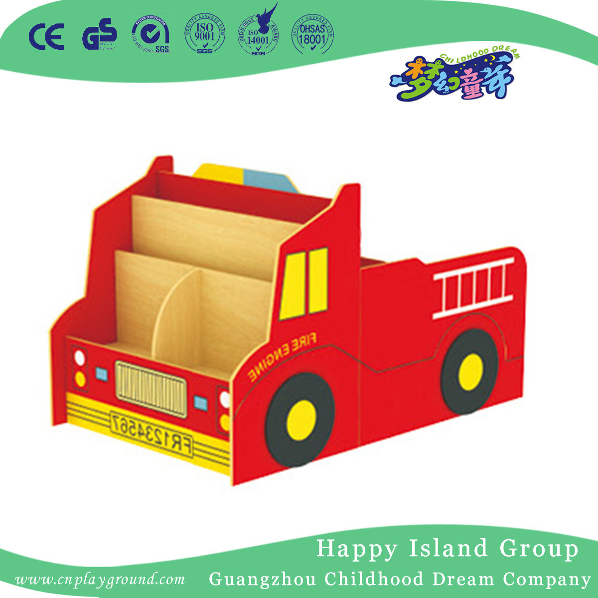 School Cartoon Truck Model Toddler Books Shelf (HG-6010)