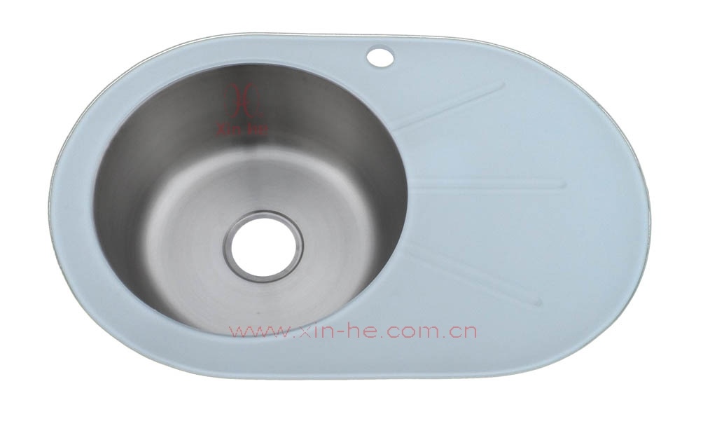 Tempered Glass Stainless Steel Sink (GM08)