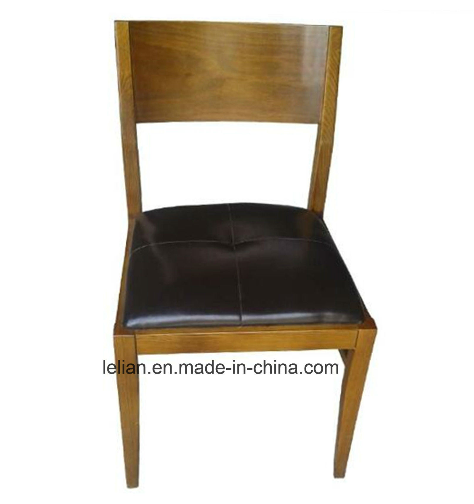 Wood Frame Leather Uphystery Restaurant Dining Chairs