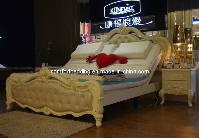 European Style Electric Bed Adjustable Bed with LED Function