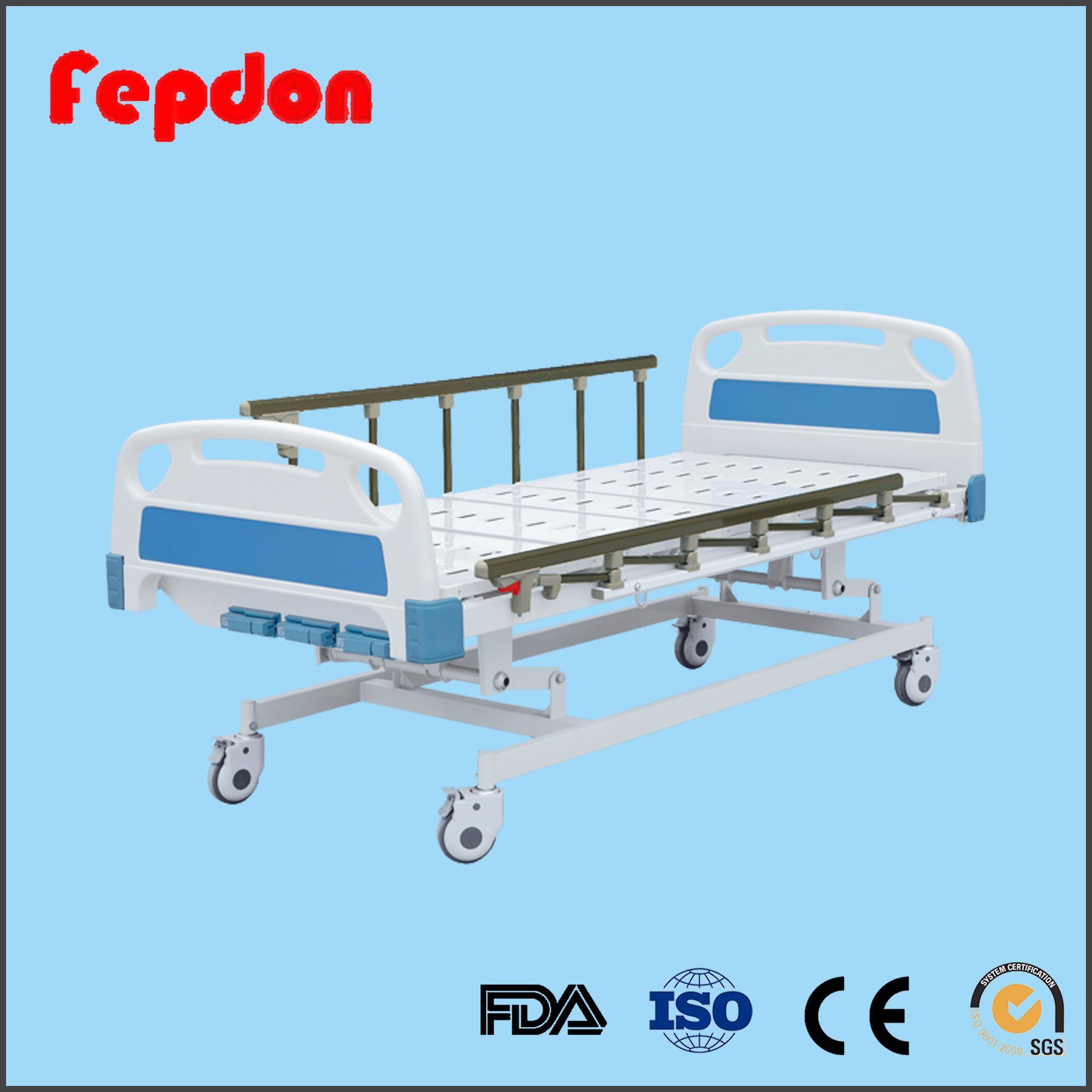 Hospital Use 3 Function Manual Medical Bed for Sale (839)