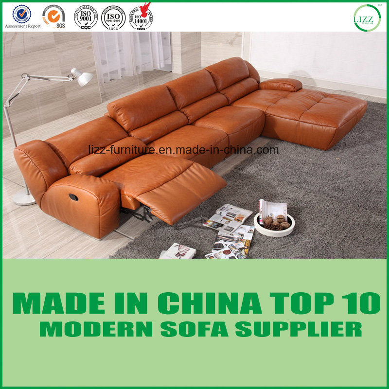 Leisure Wooden Leather Recliner Sofa
