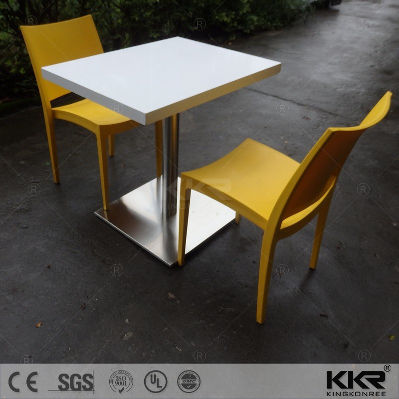 Customized Solid Surface Fast Food Court Square Tables