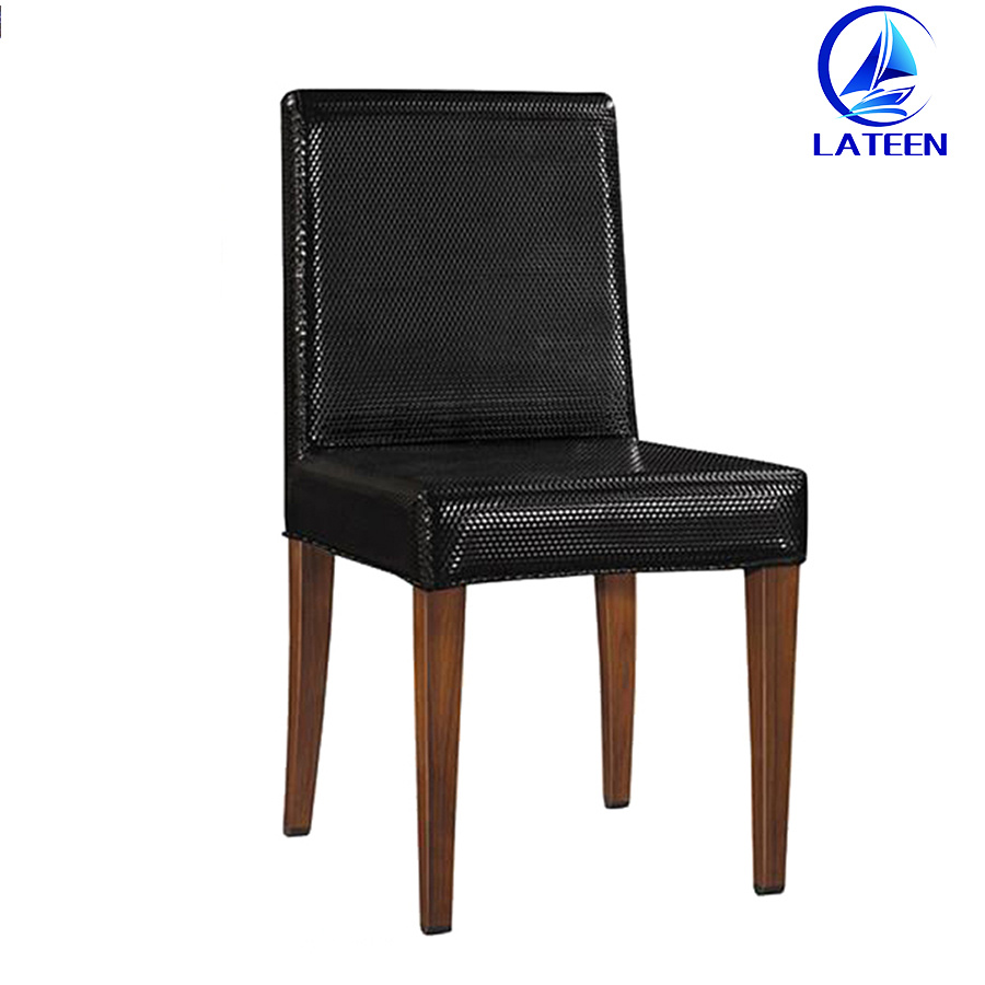 Production Fabric Upholstery Imitation Wood Aluminum Furniture Restaurant Chair