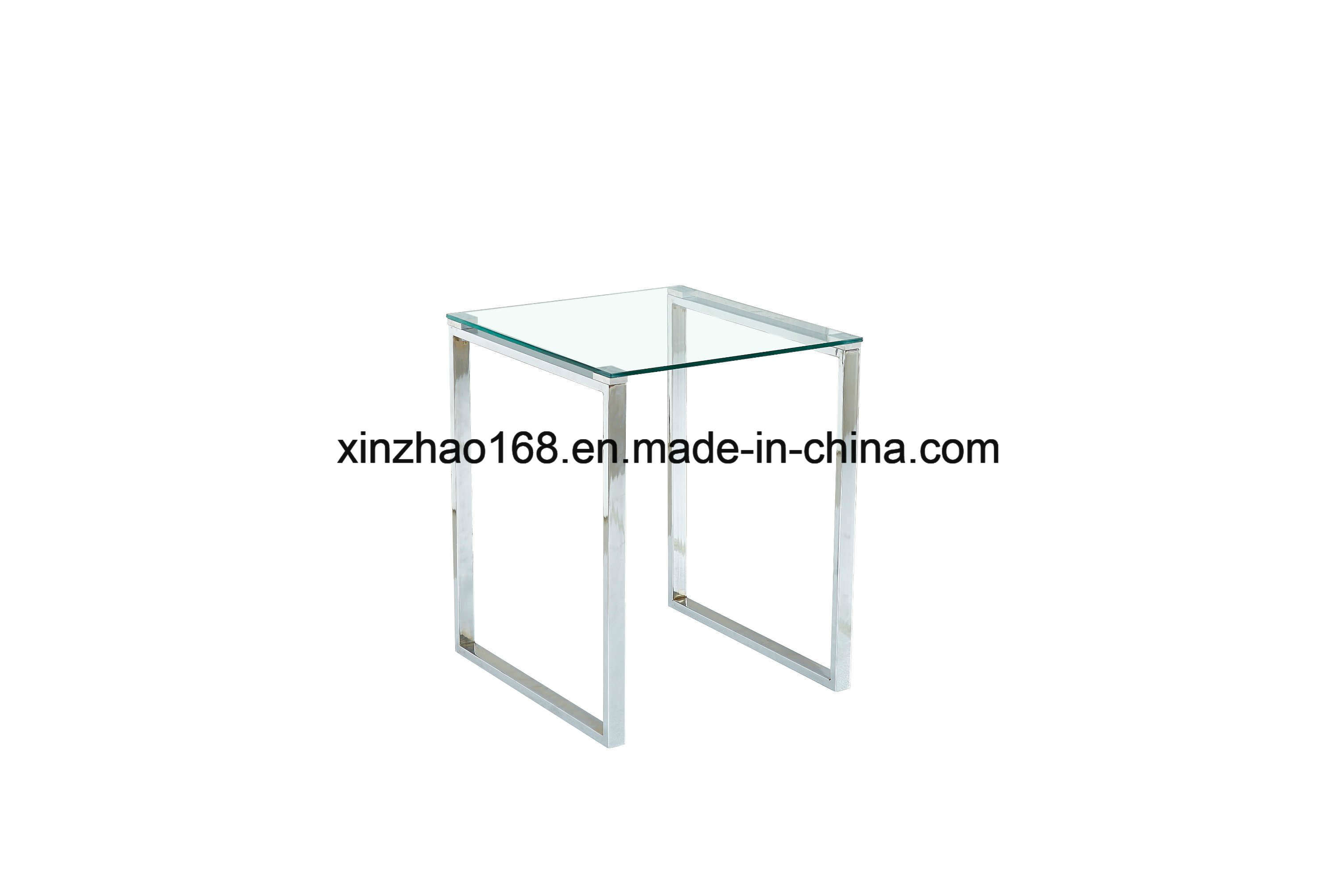 10mm Tempering Clear Glass Stainless Steel Table