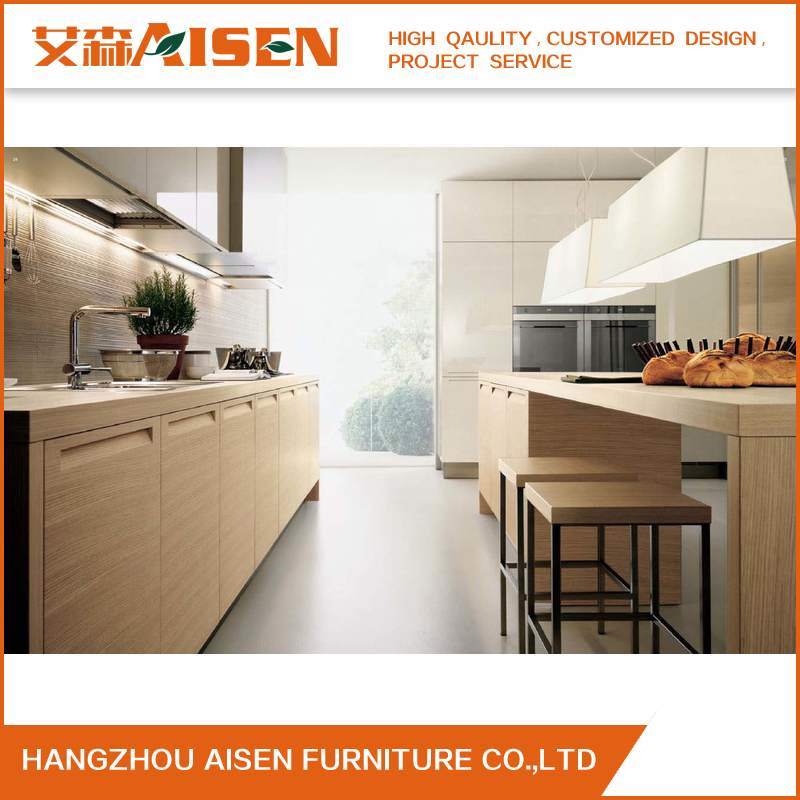 2018 Hangzhou Oak Natural Wood Veneer Kitchen Cabinetry Manufacturer