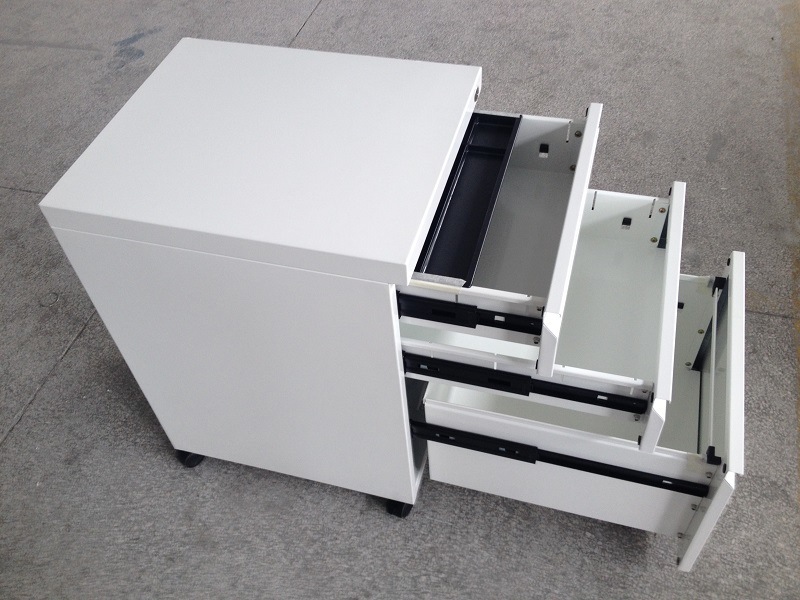 White Metal Storage Mobile Pedestal File Cabinet for Office