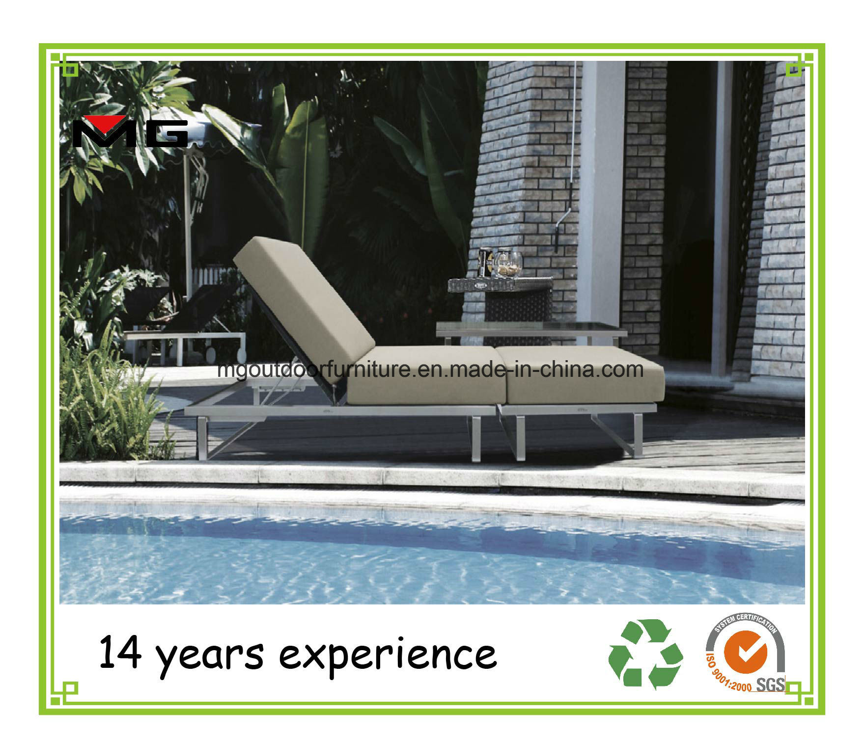 Rattan Outdoor Chaise Lounges Comfortable Poolside Sun Loungers