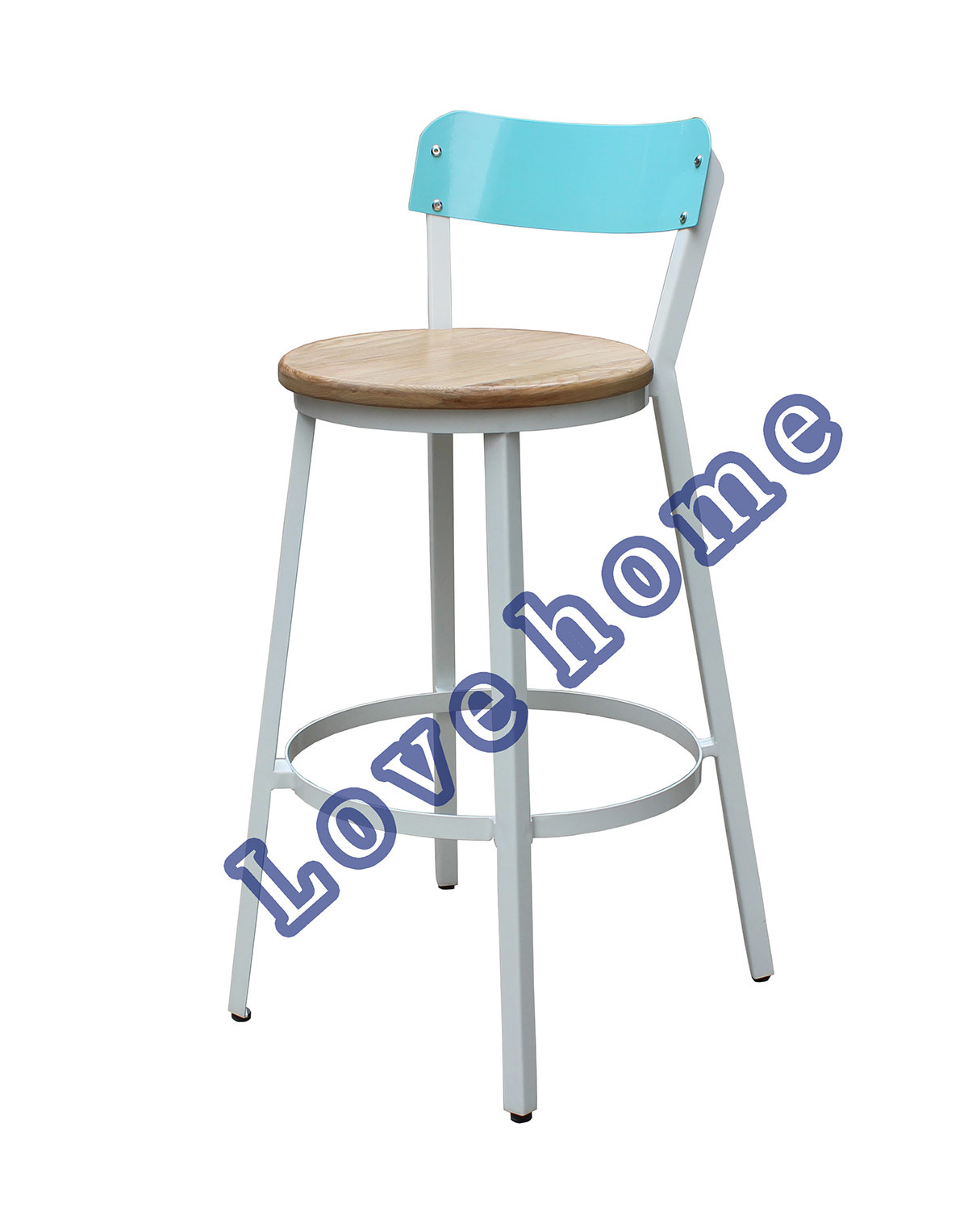 Modern Metal Dining Wooden Knock Down Bar Chair