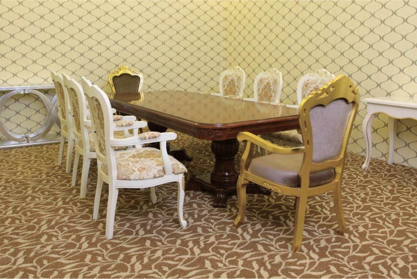 Luxury Dining Sets/European Style Restaurant Furniture/Golded Foil Dining Sets (GLND-100)