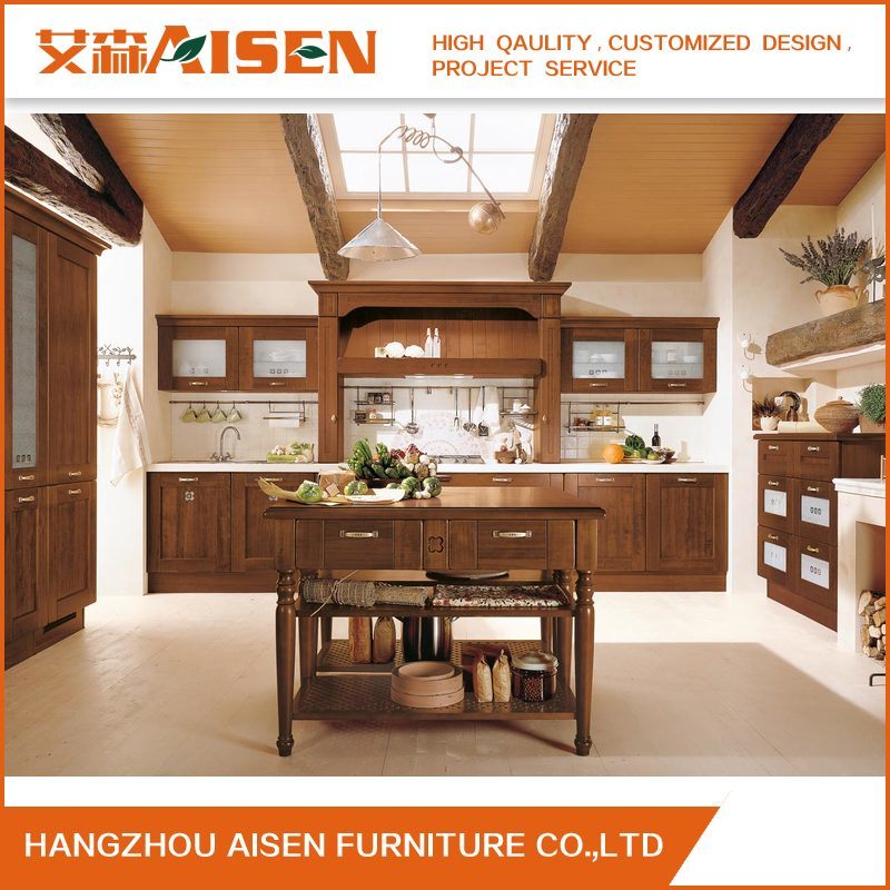 Classic Style Kitchen Furniture Solid Wood Kitchen Cabinets