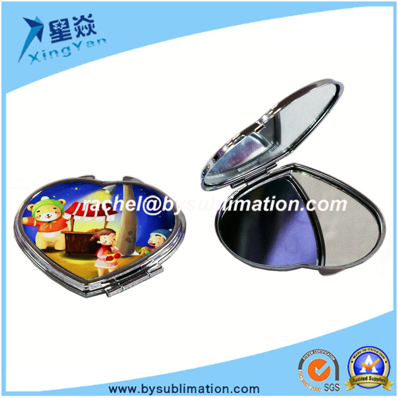 Beautiful Pocket Mirror Heat-Shaped Blank Sublimation Compact Mirror