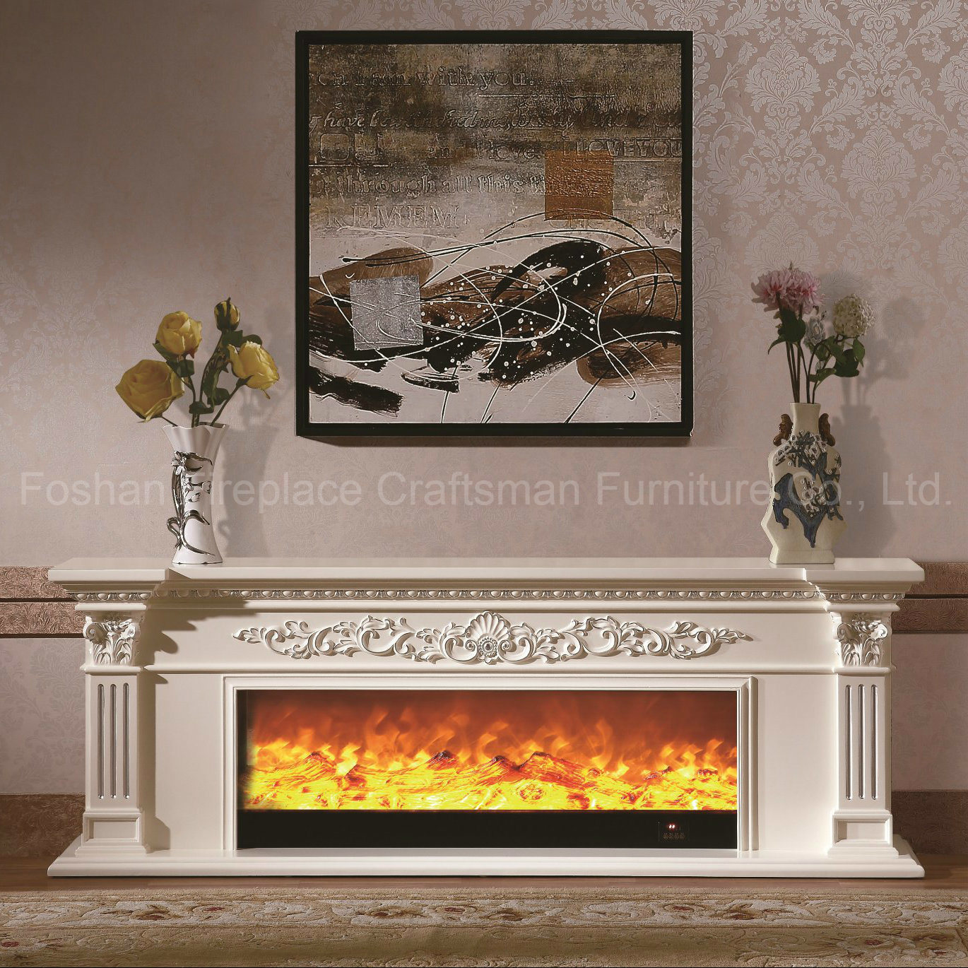 European Wood Home Furniture TV Stand Heater Electric Fireplace (328S)