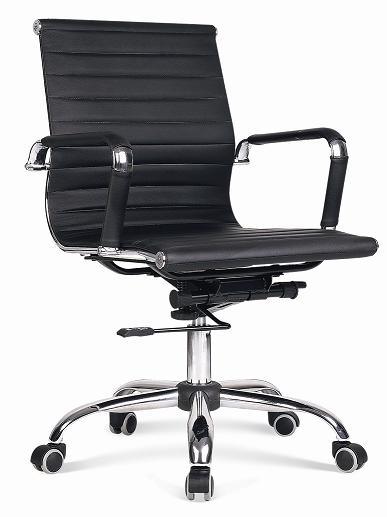 Morden Leather Adjustable Ribbed Office Chair with Arm