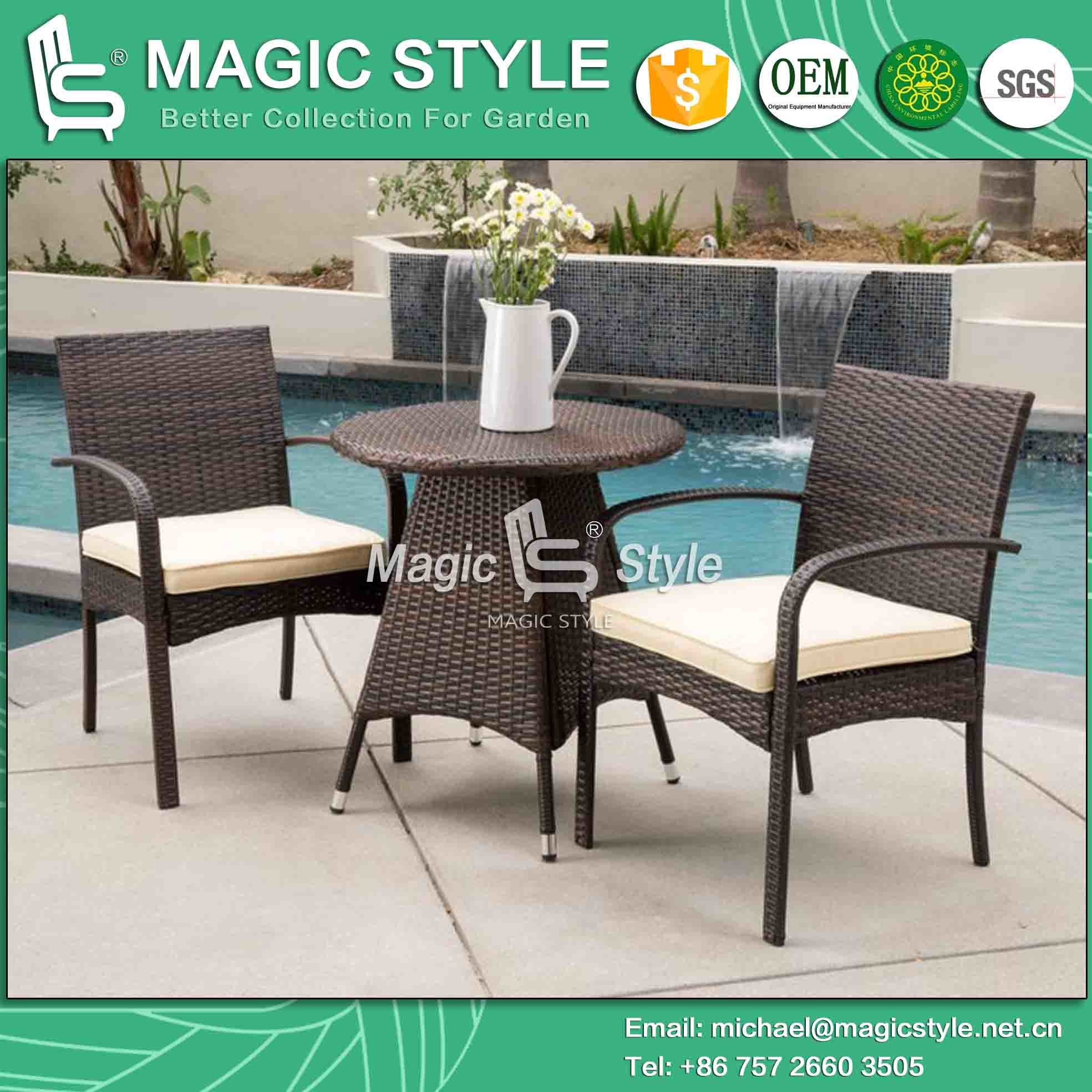 P. E Wicker Dining Set Synthetic Wicker Dining Chair Hot Sale (Magic Style)