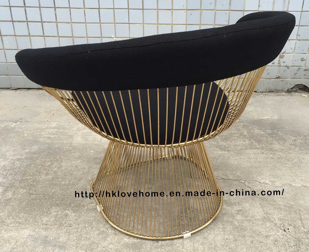 Metal Leisure Restaurant Furniture Cushion Outdoor Steel Wire Chair