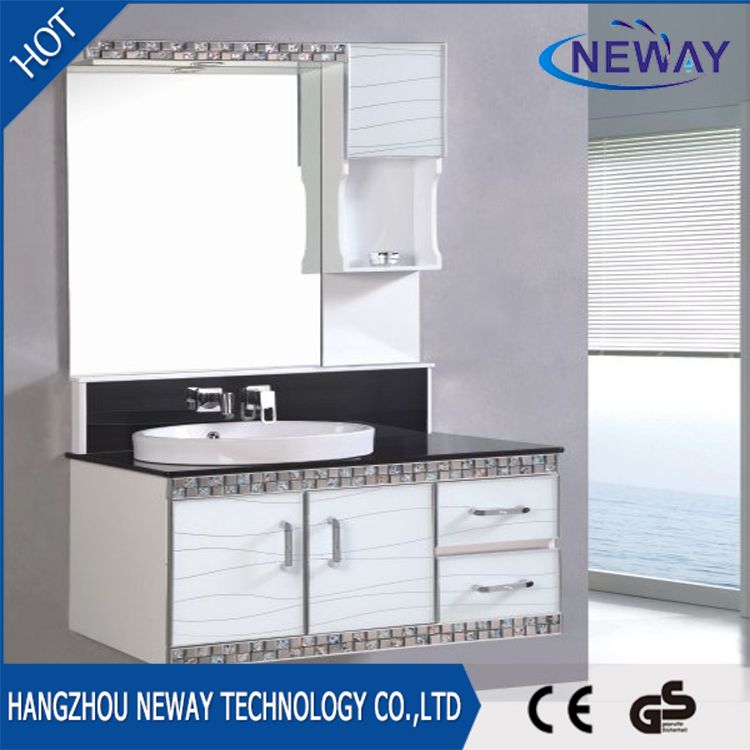 Design Waterproof Unfinished Bathroom Plastic Vanity Cabinet