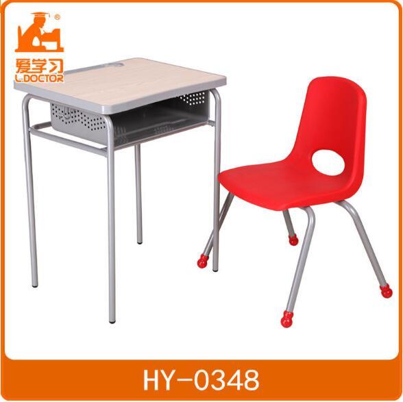 Standard Size School Wooden Metal Desk with Plastic Chair