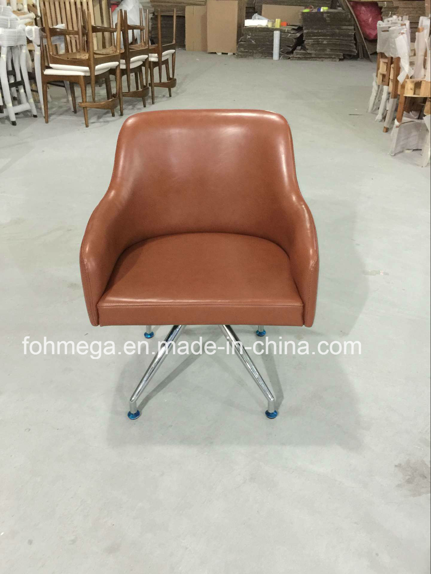 European Design Brown Leather Bar Lounge Chairs Modern (FOH-LC18)