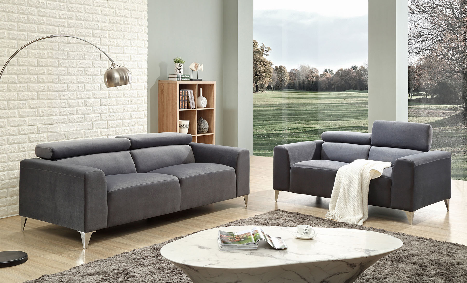 Modern Living Room Sofa with Headrest