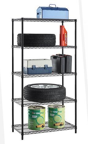 DIY 5 Tiers Powder Coating Home Metal Wire Shelving 900*350 mm BSCI Approved