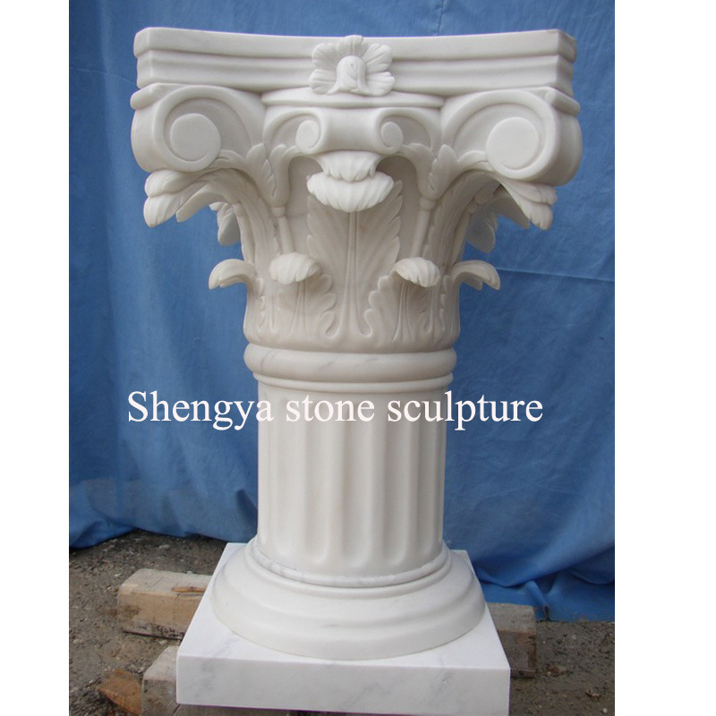 White Marble Stone Sculpture Pillar (SY-C015)