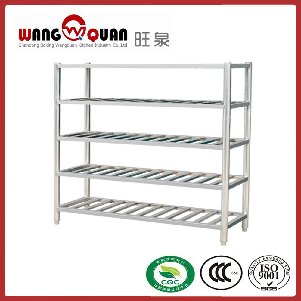 Round Tube 5 Tier Stainless Steel Slatted Shelves (short type)