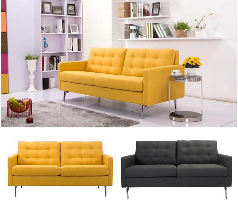 Modern Living Room Hotel Furniture Three Seater Fabric Sofa (HC044)