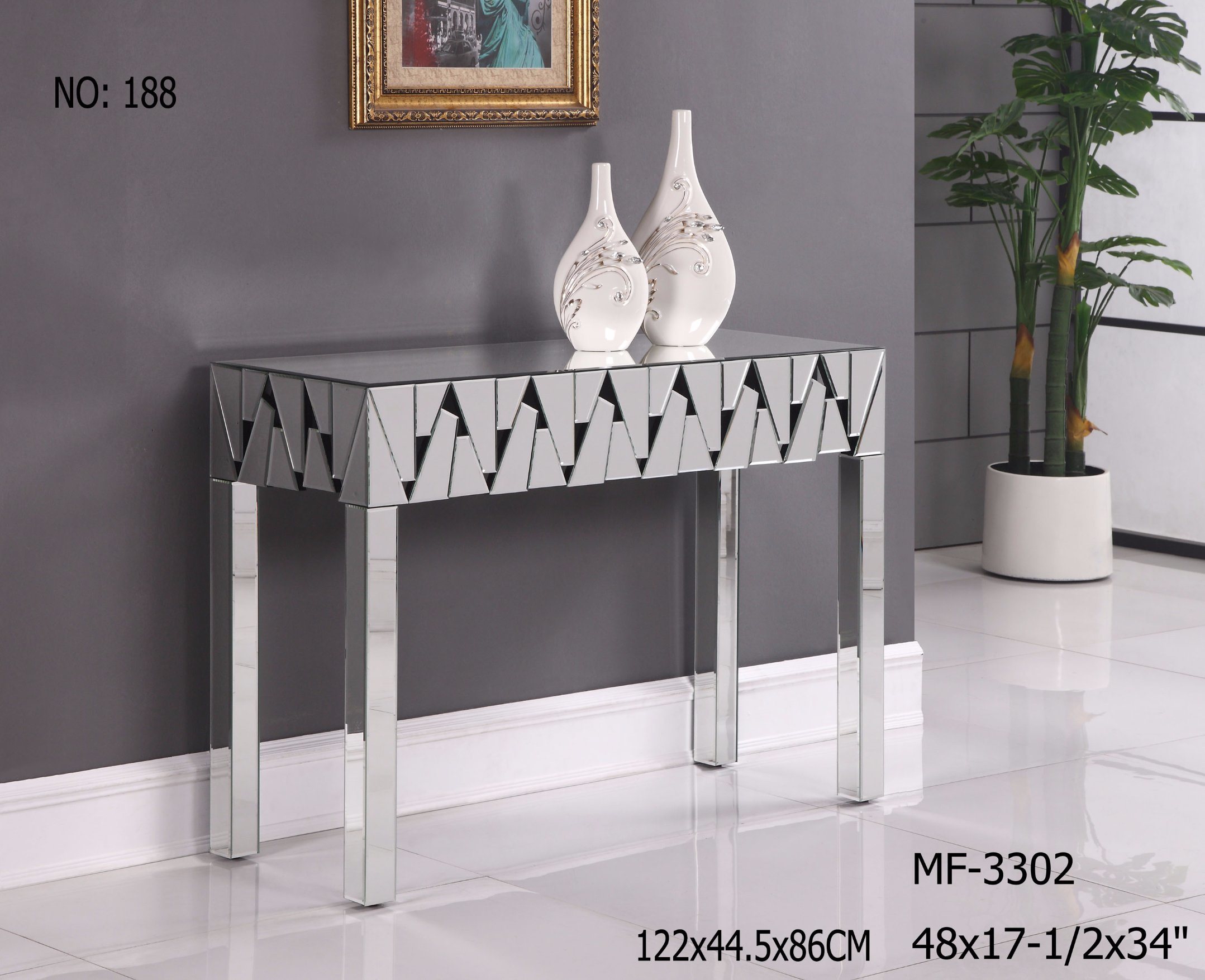 2017 Living Room Home Decor Venetian Mirrored Console Table