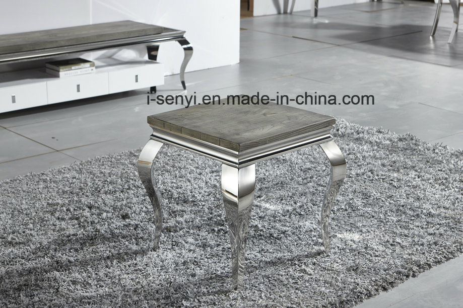 Tempered Glass Top Stainless Steel Sofa Table French Side Table End Table Console Table Living Room Furniture