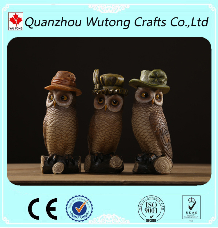 New Design Custom Home Decoration Resin Owl Figurines