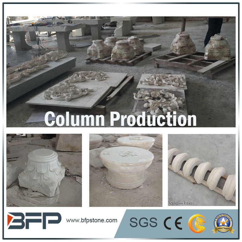 Honed Natural Carving Pillar/Column Head and Column Base